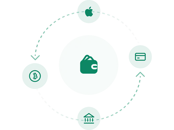 Instant deposit and withdraw card illustration